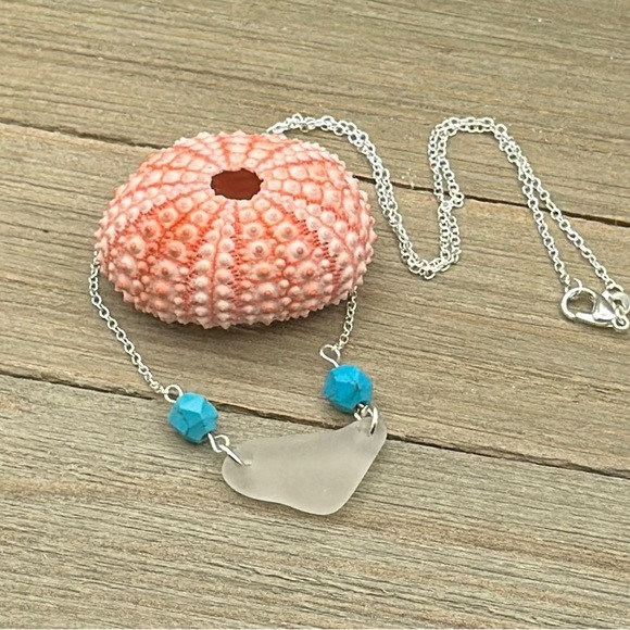 Artisan Jewelry - Genuine Sea Glass /Seaglass Beaded Beach Necklace| Beach Wedding Jewelry Gift